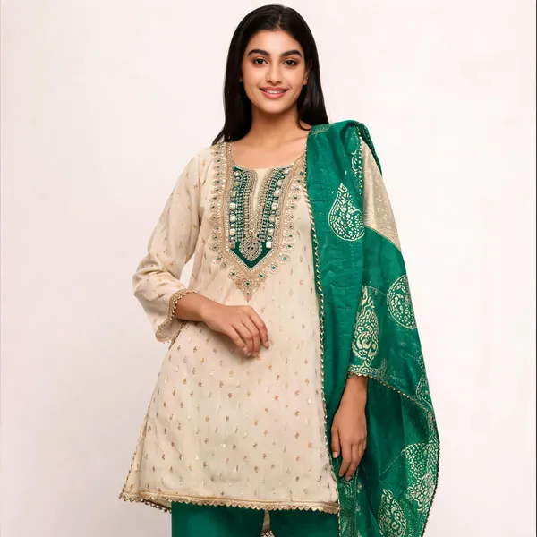 Silk_Festive_Embroidered_Cream_Green_Suit_Material