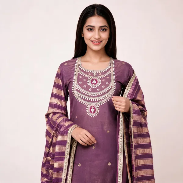 Purple_Silk_Embroidered_Zari_Unstitched_Suit_Material_For_Women