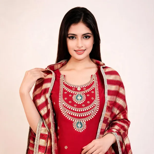 Red_Silk_Embroidered_Unstitched_Suit_Material_For_Women
