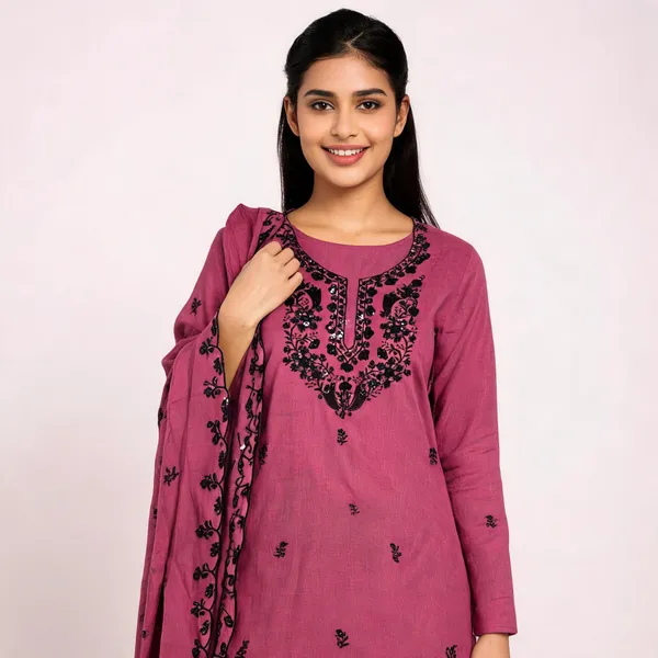 Pink_Silk_Thread_Embroidered_Unstitched_Suit_Material_For_Women