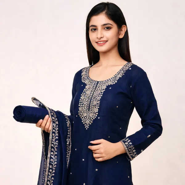 Blue_Silk_Zari_Embroidered_Unstitched_Suit_Material_For_Women