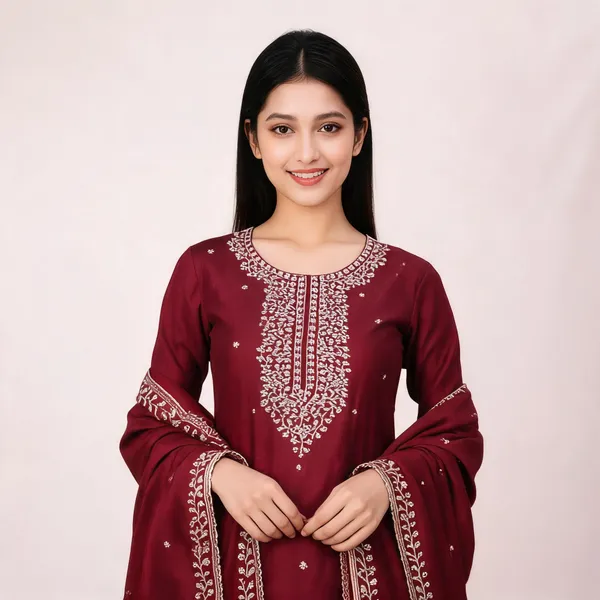 Red_Silk_Zari_Embroidered_Unstitched_Suit_Material_For_Women