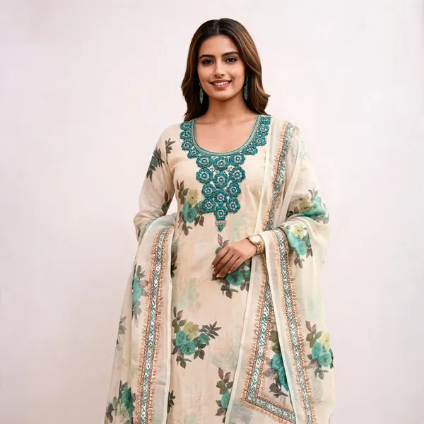 Blue_Silk_Floral_Printed_Unstitched_Suit_Material_For_Women