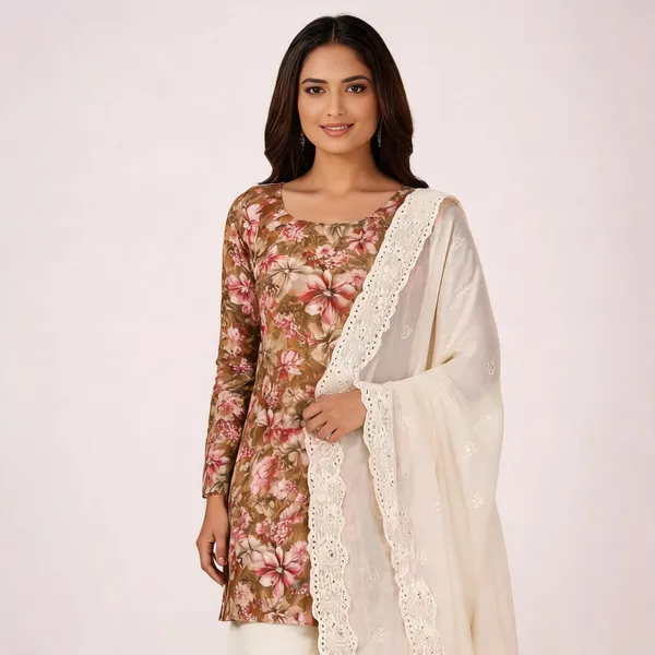 Brown_Cotton_Floral_Printed_Unstitched_Suit_Material_For_Women
