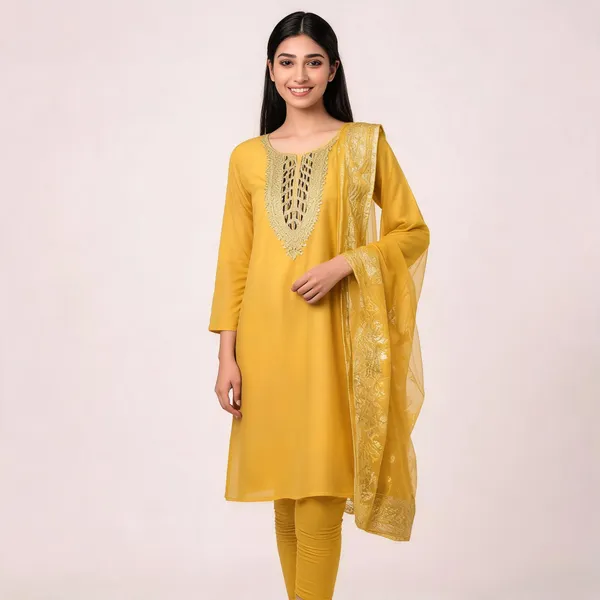 Yellow_Pure_Silk_Ombre_Unstitched_Kurta_And_Churidar_Material_For_Women