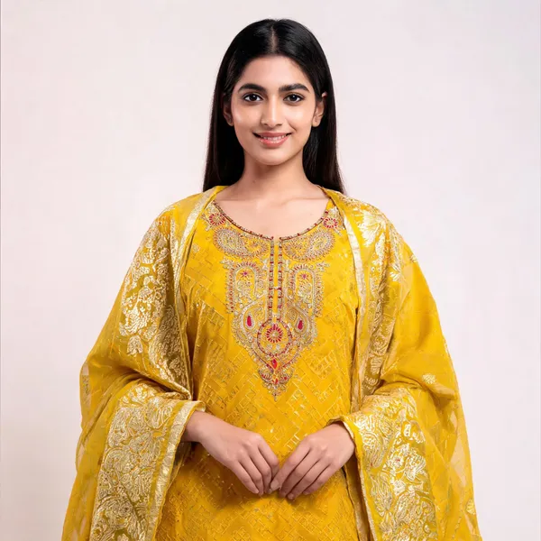 Yellow_Cotton_Blend_Solid_Unstitched_Suit_Material_For_Women
