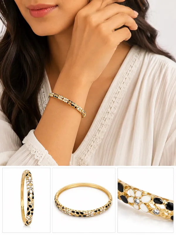 Multicolor_Stainless_Steel_Gold_Plated_18_Carat_Bangle_For_Women