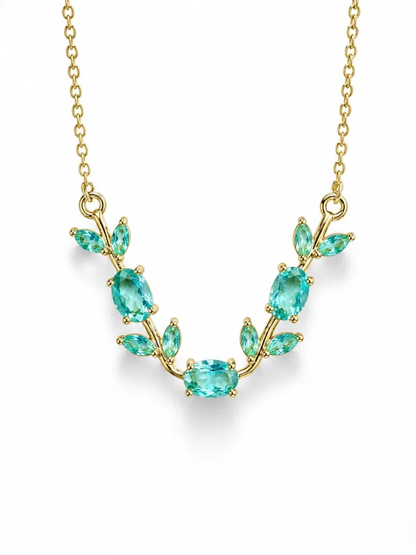Golden_And_Green_Stainless_Steel_Gold_Plated_18_Carat_Necklace_For_Women