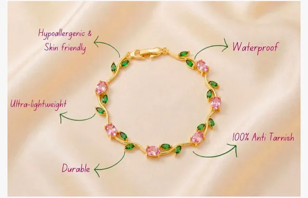 Multicolor_Stainless_Steel_Gold_Plated_18_Carat_Bracelet_For_Women