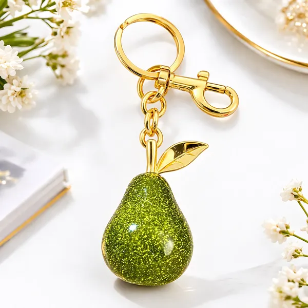 Green_And_Golden_Stainless_Steel_Gold_Plated_18_Carat_Keychain_For_Women