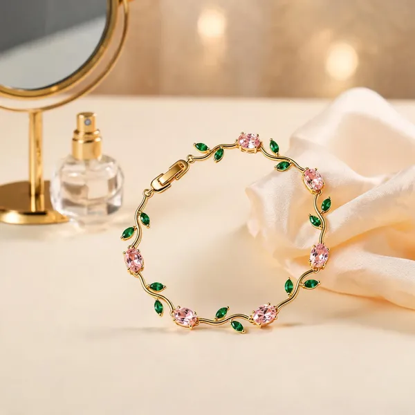 Multicolor_Stainless_Steel_Gold_Plated_18_Carat_Bracelet_For_Women