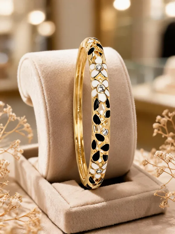Multicolor_Stainless_Steel_Gold_Plated_18_Carat_Bangle_For_Women