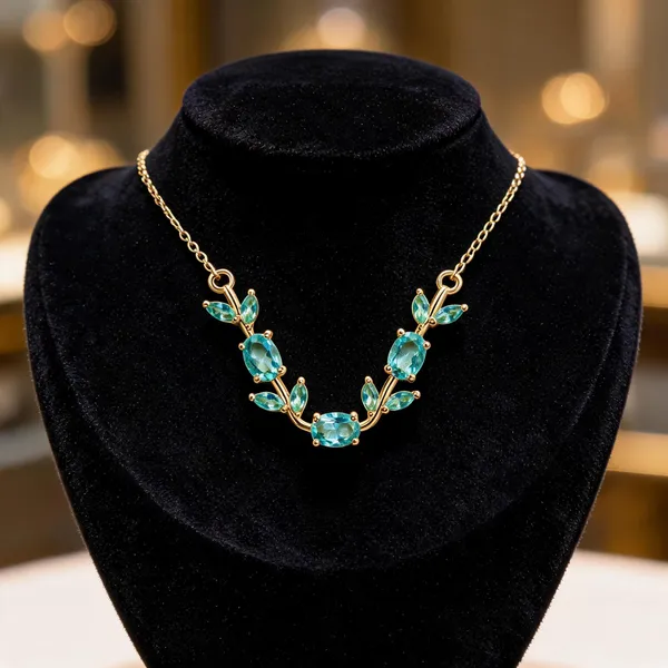 Golden_And_Green_Stainless_Steel_Gold_Plated_18_Carat_Necklace_For_Women