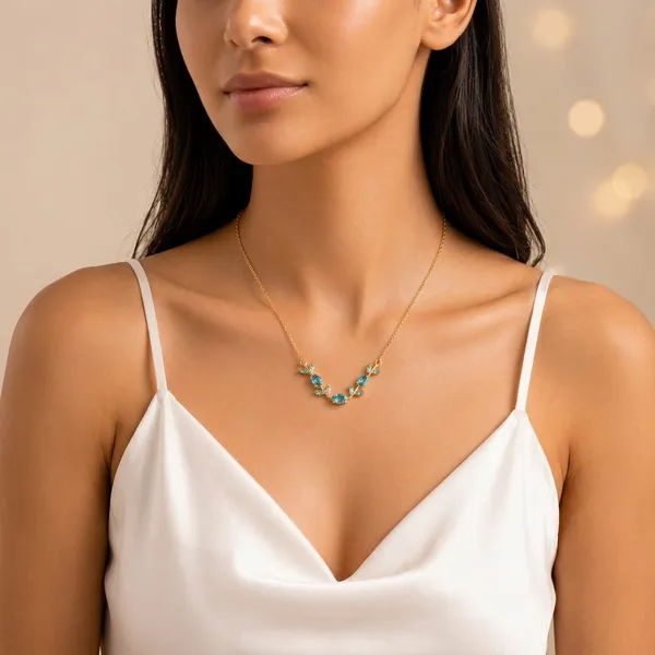 Golden_And_Green_Stainless_Steel_Gold_Plated_18_Carat_Necklace_For_Women
