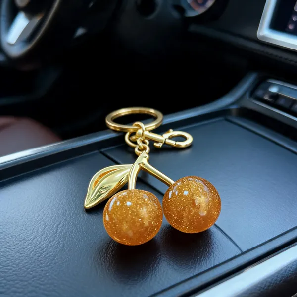 Orange_And_Golden_Stainless_Steel_Gold_Plated_18_Carat_Keychain_For_Women