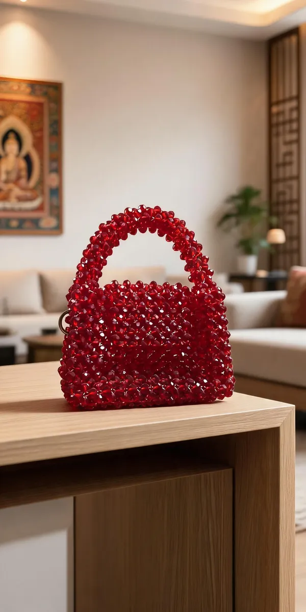 Red_Handmade_Beads_Mini_Handbag_For_Women