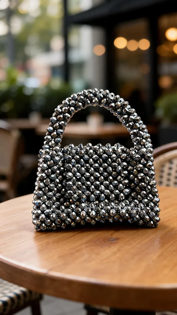 Black_Handmade_Beads_Mini_Handbag_For_Women