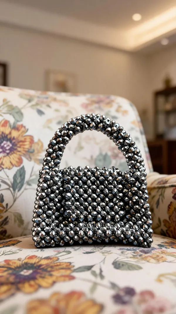 Black_Handmade_Beads_Mini_Handbag_For_Women
