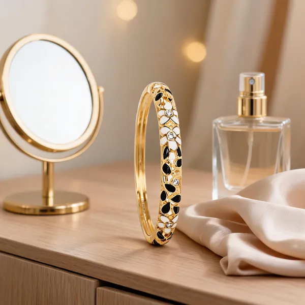 Multicolor_Stainless_Steel_Gold_Plated_18_Carat_Bangle_For_Women