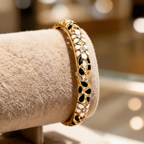 Multicolor_Stainless_Steel_Gold_Plated_18_Carat_Bangle_For_Women