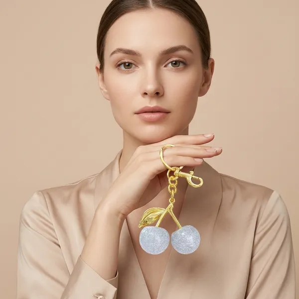 Blue_And_Golden_Stainless_Steel_Gold_Plated_18_Carat_Keychain_For_Women