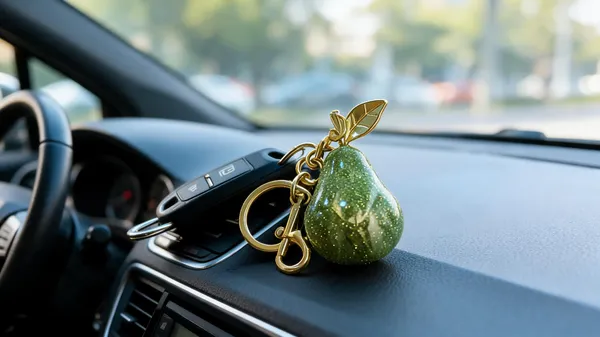 Green_And_Golden_Stainless_Steel_Gold_Plated_18_Carat_Keychain_For_Women