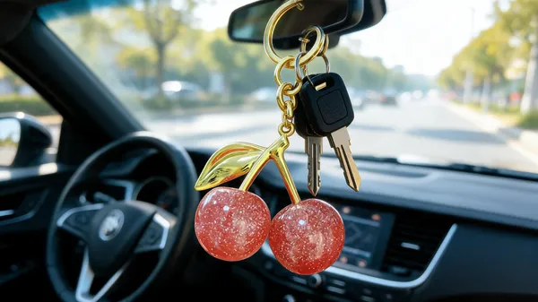 Pink_Stainless_Steel_Gold_Plated_18_Carat_Keychain_For_Women