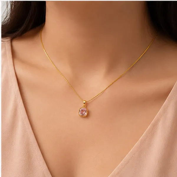 Golden_Stainless_Steel_Gold_Plated_18_Carat_Pendant_Necklace_For_Women