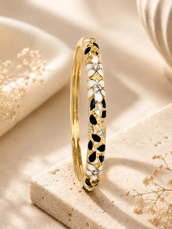 Multicolor_Stainless_Steel_Gold_Plated_18_Carat_Bangle_For_Women