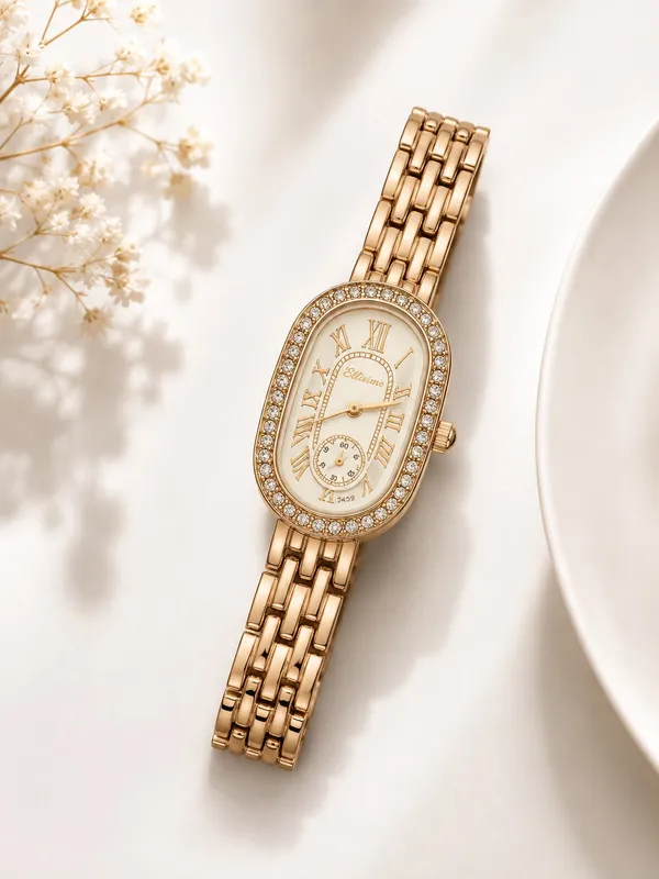 Rose_gold_Stainless_Steel_Gold_Plated_18_Carat_Watch_For_Women