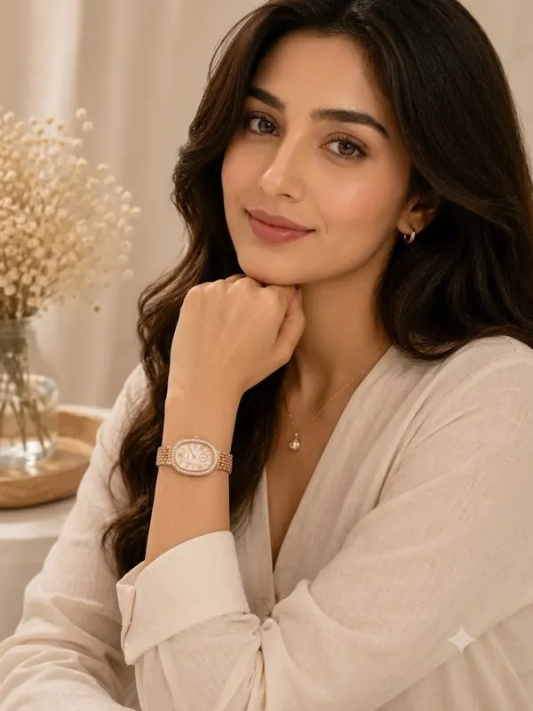 Rose_gold_Stainless_Steel_Gold_Plated_18_Carat_Watch_For_Women
