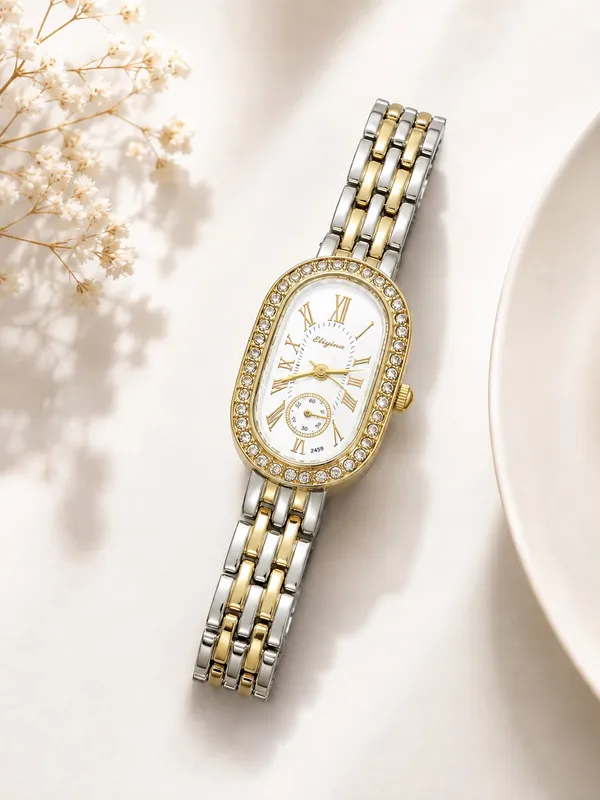Rose_gold_Stainless_Steel_Gold_Plated_18_Carat_Watch_For_Women