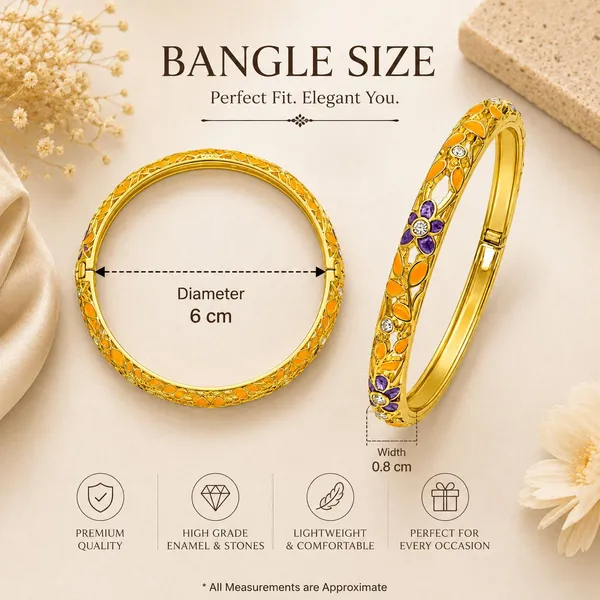 Multicolor_Stainless_Steel_Gold_Plated_18_Carat_Bangle_For_Women