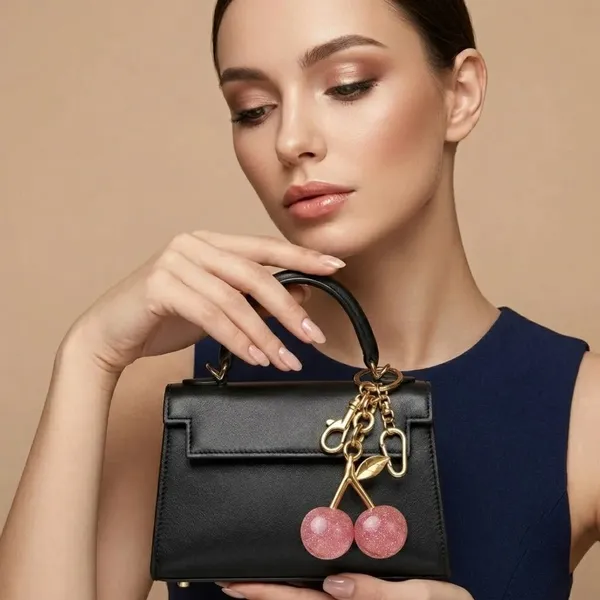 Pink_And_Golden_Stainless_Steel_Gold_Plated_18_Carat_Keychain_For_Women