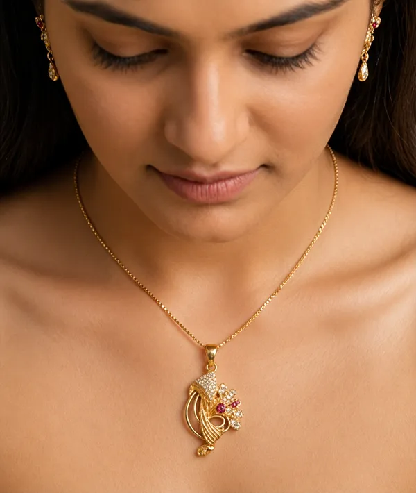 Gold_Brass_Peacock_Pendant_Necklace_Set_For_Women