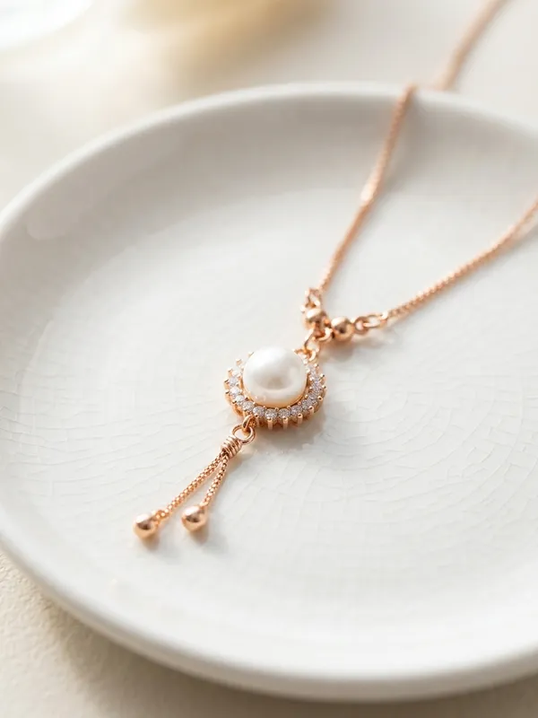 Gold_Finish_Pearl_CZ_Necklace_for_Women