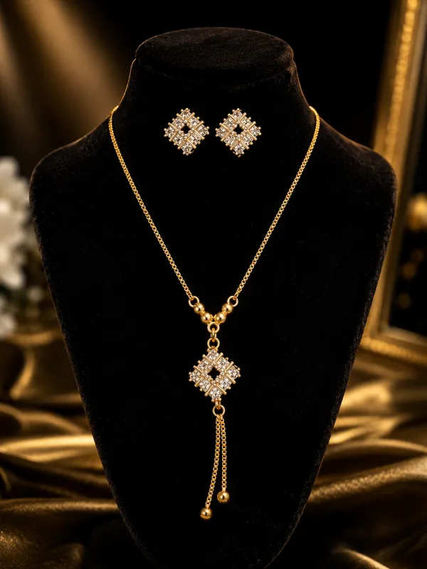 Gold_Plated_Crystal_CZ_Necklace_Set