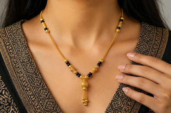 Gold_Brass_Black_Beaded_Mangalsutra_Style_Chain_For_Women