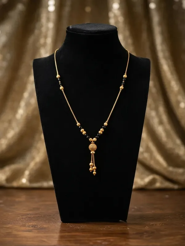 Gold_Brass_Black_Beaded_Mangalsutra_Style_Chain_For_Women