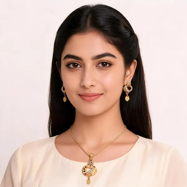 Gold_Brass_Stone_Studded_Pendant_Necklace_And_Earrings_Set_For_Women