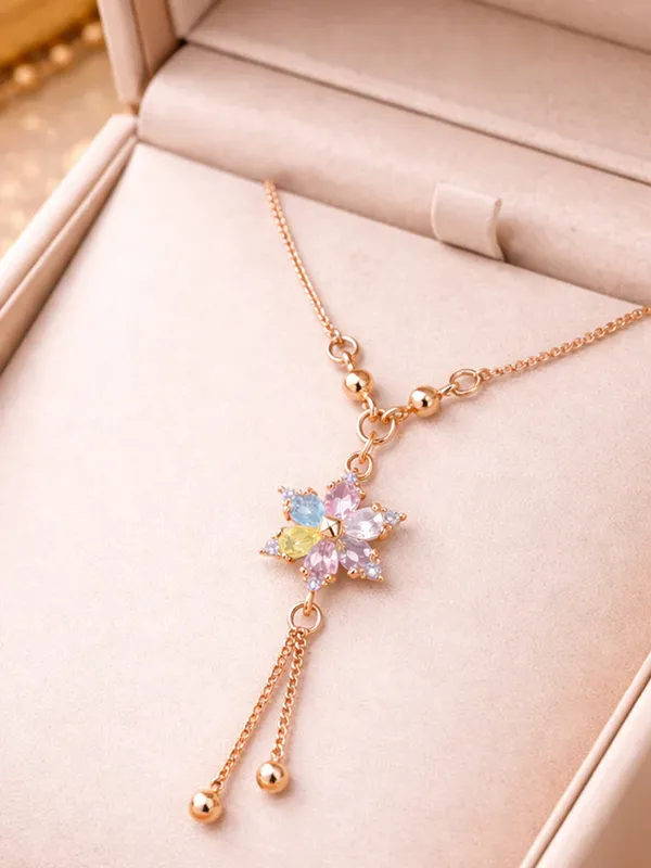 Pastel_Floral_Charm_Gold_CZ_Necklace