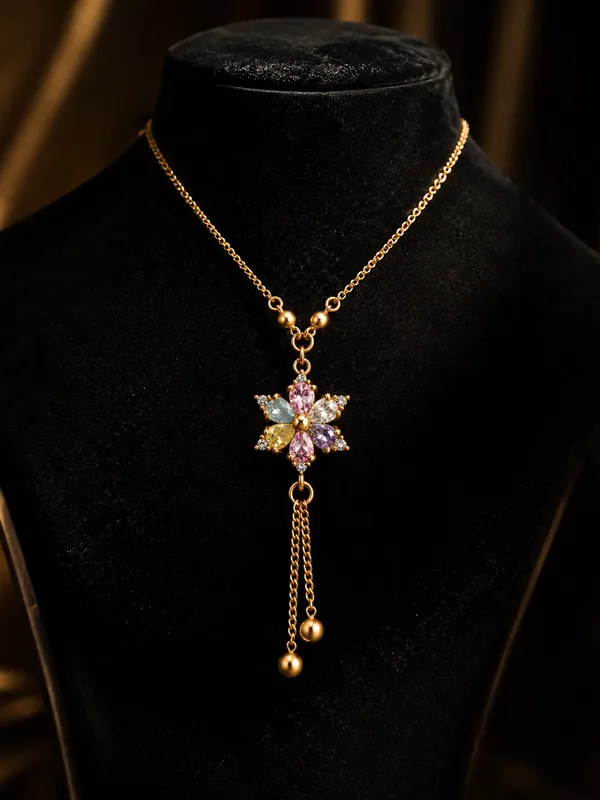 Pastel_Floral_Charm_Gold_CZ_Necklace