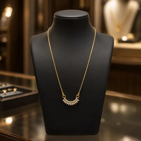 Gold_Brass_Sunburst_Pendant_Chain_Necklace_For_Women