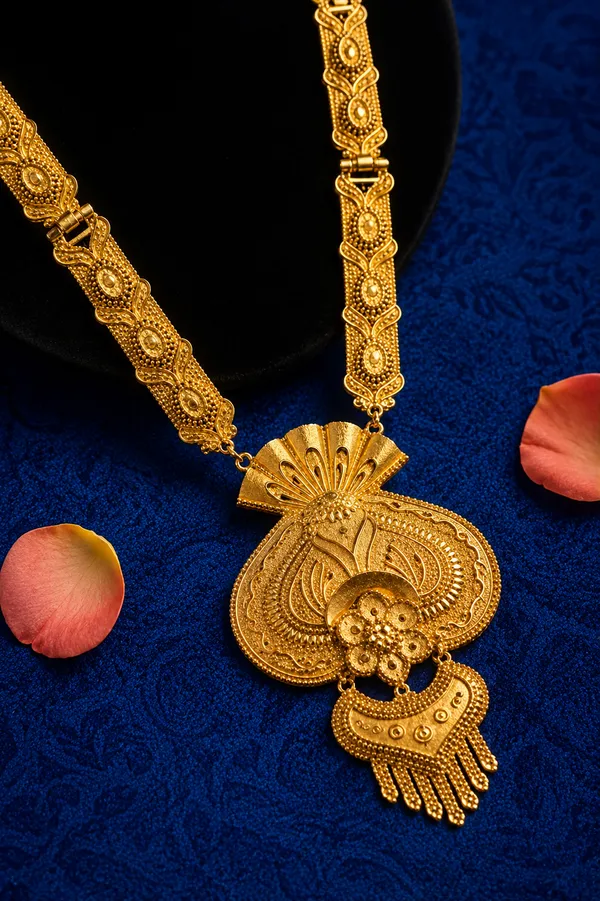 Gold_Alloy_Ethnic_Filigree_Long_Necklace_And_Earrings_Set_For_Women