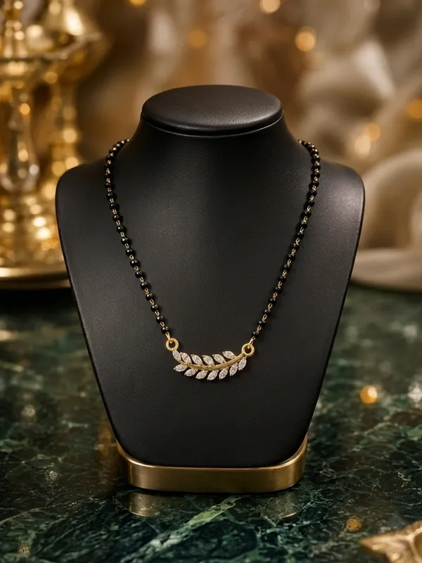 Gold_Brass_Black_Beaded_Leaf_Pendant_Mangalsutra_For_Women