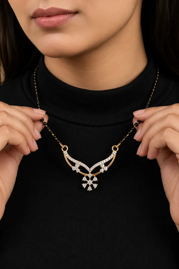 Gold_Brass_Black_Beaded_American_Diamond_Mangalsutra_For_Women