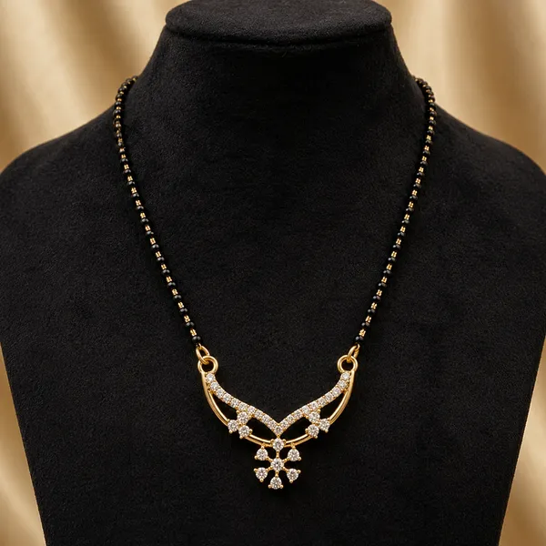 Gold_Brass_Black_Beaded_American_Diamond_Mangalsutra_For_Women