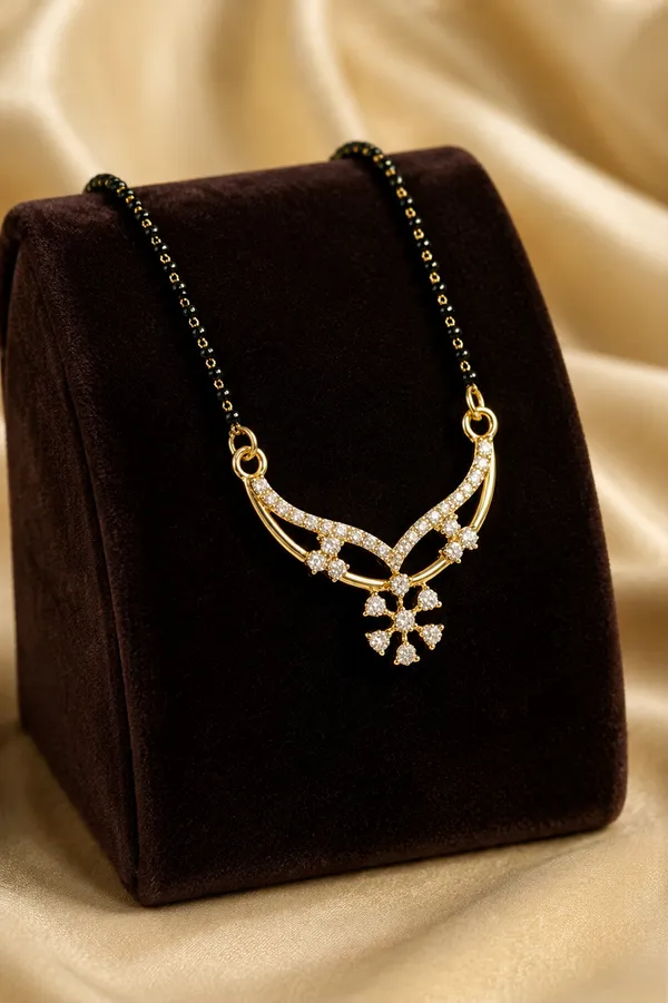 Gold_Brass_Black_Beaded_American_Diamond_Mangalsutra_For_Women