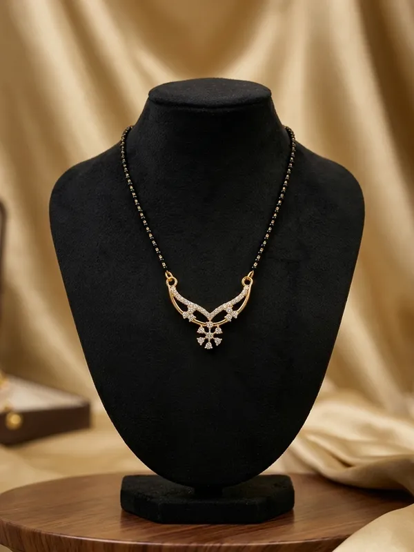 Gold_Brass_Black_Beaded_American_Diamond_Mangalsutra_For_Women