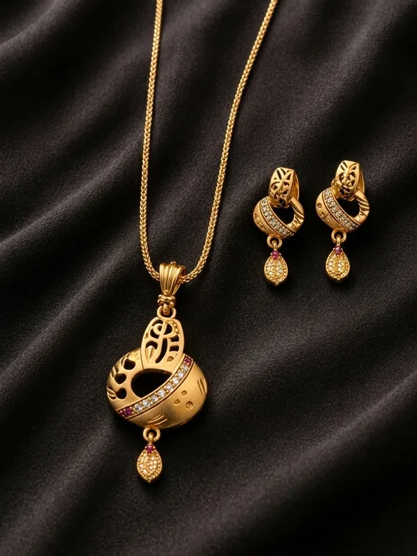 Gold_Brass_Stone_Studded_Pendant_Necklace_And_Earrings_Set_For_Women
